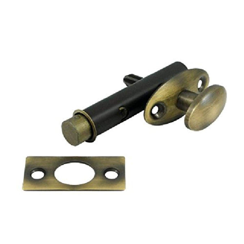 Deltana MB175U5 Screen Doors and Cabinet Doors Solid Brass Mortise Bolt for Light Doors Antique Brass