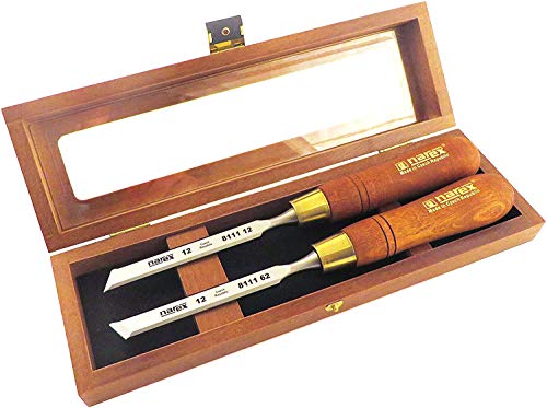 Narex Right & Left Paring Chisel 12 mm in Wooden Box Pack of 2 12 mm, small