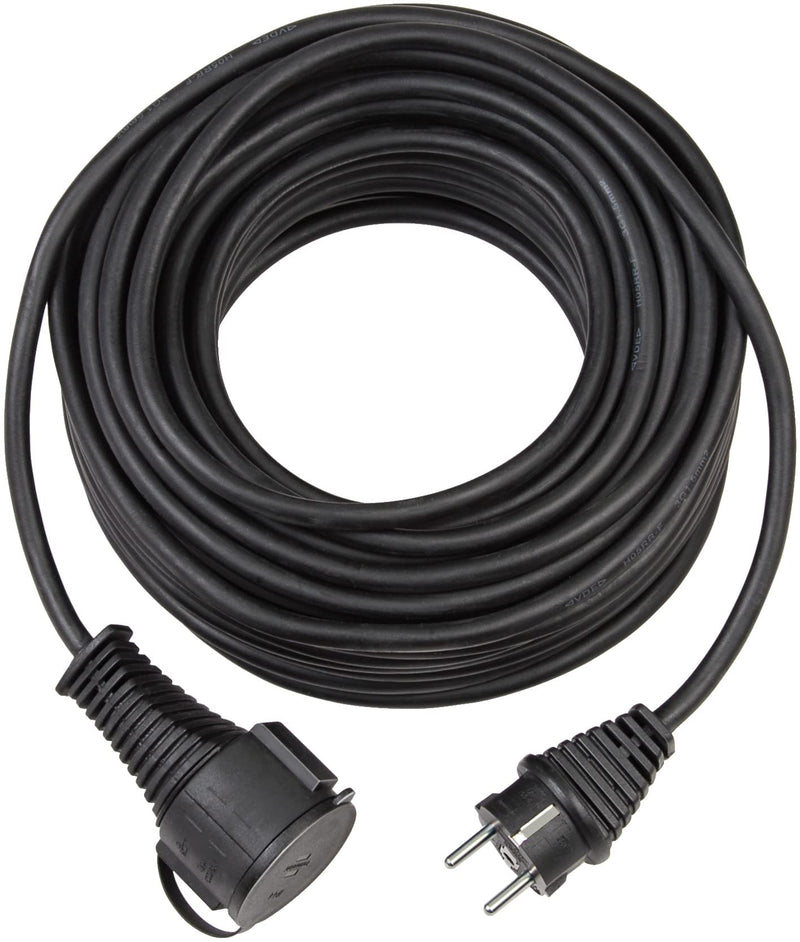 Brennenstuhl Quality Rubber Extension Cable 5 m | For short-term outdoor use, IP44, black
