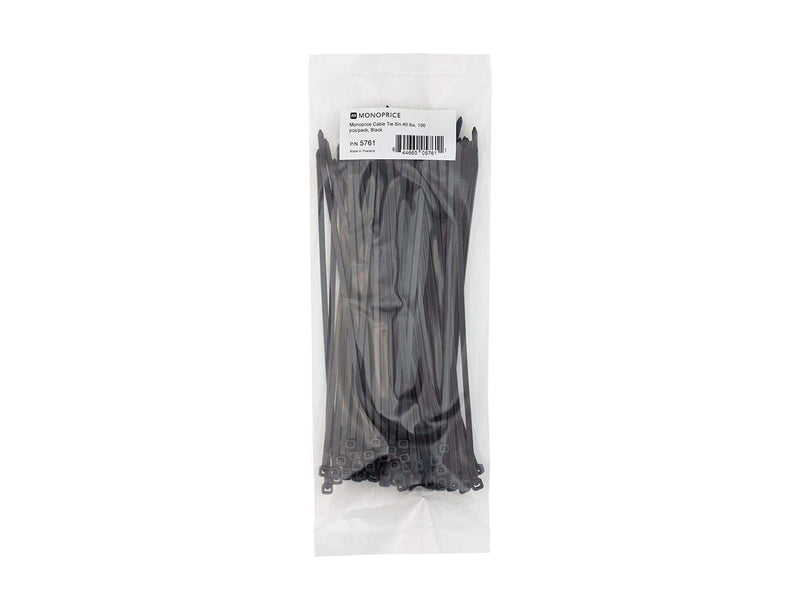 [Australia - AusPower] - Monoprice Cable Tie 8 inch 40LBS, 100pcs/Pack - Black 