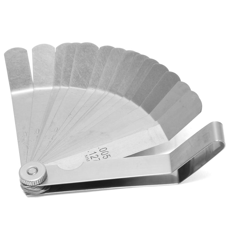 [Australia - AusPower] - OEMTOOLS 25349 Offset Feeler Gauge with 16 Blades | Automotive Repair, Machining, and Woodworking Tool for Exactly Measuring the Gaps Between Two Parts | Rust Resistant 16 piece metric and SAE 