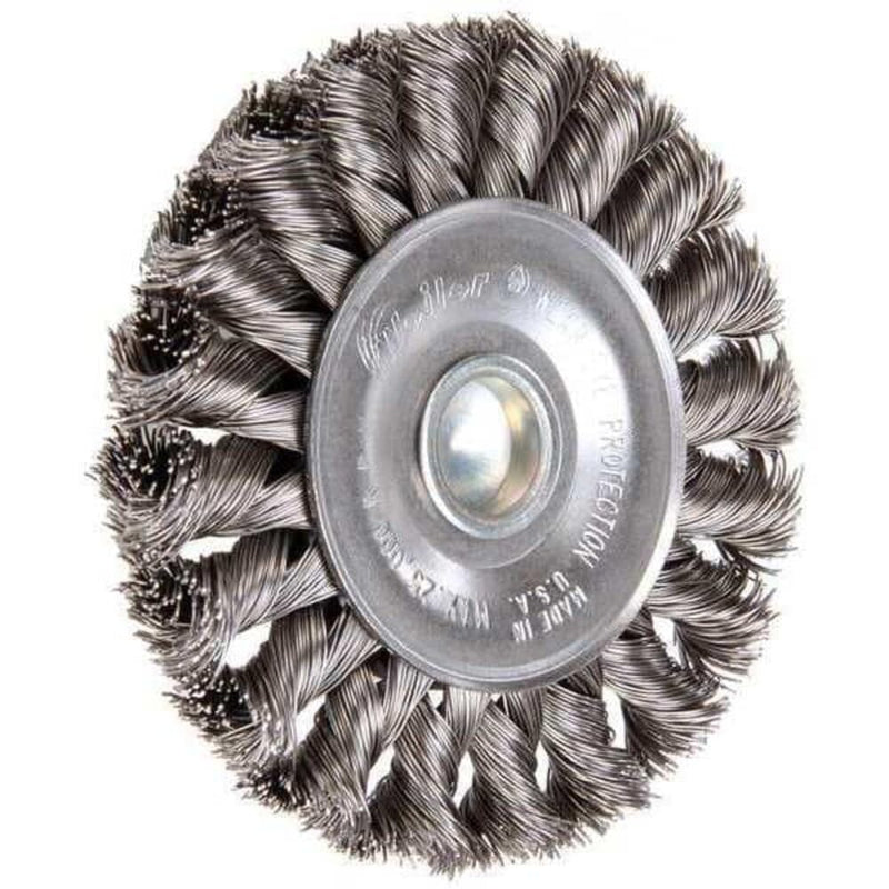 Weiler 17681 3-1/4" Stem-Mounted Knot Wire Wheel, .014" Steel Fill, 1/4" Stem, Made in the USA 0.014" Wire Size Pack of 1