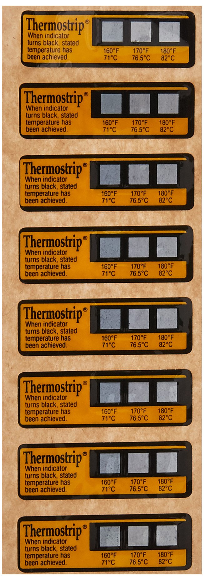 [Australia - AusPower] - Digi-Sense Irreversible Thermostrip Disinfection Indicator, 160-180F/71-82C; 16/Pk 