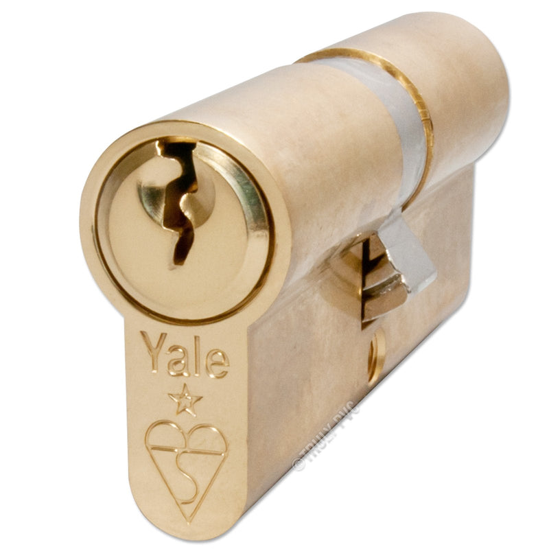 Yale Locks Euro Double Cylinder Kitemark 35 x 45 (90mm) Polished Brass Visi 35 X 45 (90Mm) Brass (in Visipack) Standard Packaging