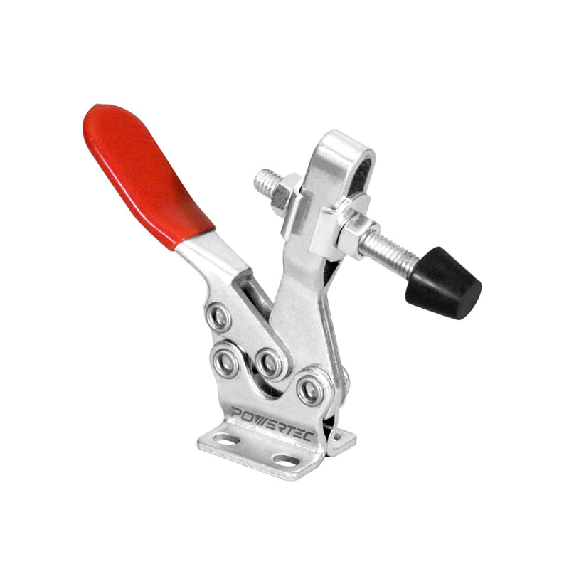 [Australia - AusPower] - POWERTEC 1PK Toggle Clamp, 500 lbs Holding Capacity, 225D Quick Release Horizontal Clamps w/ Antislip Rubber Pressure Tip for Woodworking Jigs and Fixtures, Welding, Drill Press, Crosscut Sled (20301) 225D, 1PK 