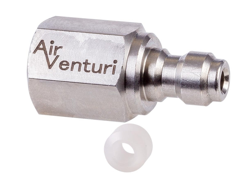 [Australia - AusPower] - Air Venturi Male Quick-Disconnect, 1/8 BSPP Female Threads, Steel, Rated to 5000 PSI, Incl. Delrin Seal 