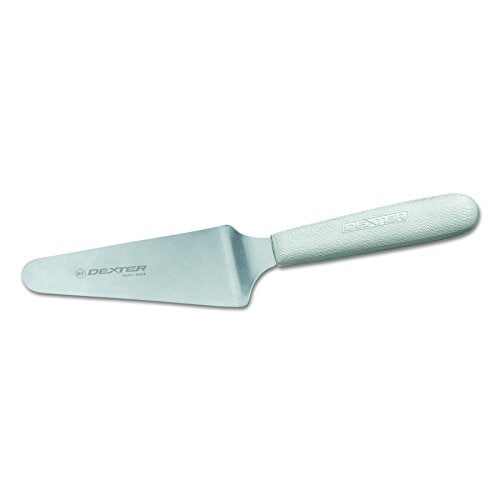 Dexter Russell S174PCP Sani-Safe (19753) Pie Knife, 4-1/2" x 2-1/4", 9"OA, stainless steel, offset blade, textured, polypropylene white handle, Perfect Cutlery Packaging, NSF Certified