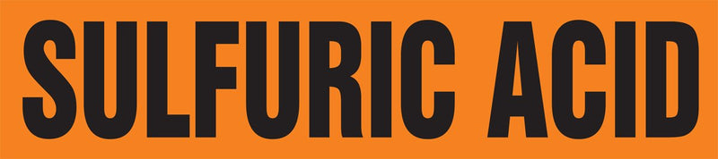 Accuform RPK683SSB Self-Stick "SULFURIC Acid" Pipe Marker for 1-1/2" to 2" OD Pipe, Black on Orange, 1-1/2" H x 8" W