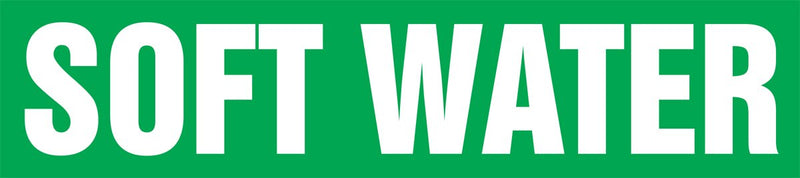 Accuform RPK651SSA Self-Stick "Soft Water" Pipe Marker for 3/4" to 1-1/4" OD Pipe, White on Green, 1" H x 8" W