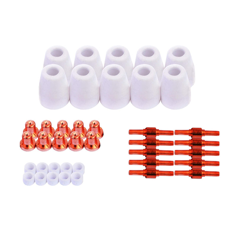 40-Piece Set of Nozzle Electrode Cup and Ring LCON40 for LT5000D CT520D CUT32i 40 Pieces
