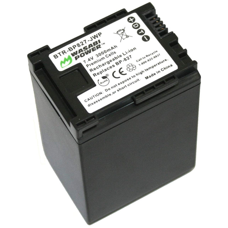 [Australia - AusPower] - Wasabi Power Battery for Canon BP-827 (3000mAh) and Canon VIXIA HF G10, HF G20, HF M30, HF M31, HF M32, HF M40, HF M41, HF M300, HF M400, HF S10, HF S11, HF S20, HF S21, HF S30, HF S100, HF S200, HF10, HF11, HF20, HF21, HF100, HF200, HG20, HG21, HG30, ... 
