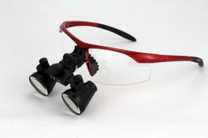 [Australia - AusPower] - Dental Surgical Loupe Loupes 2.5X Magnification Working Distance 420mm Burgundy Safety Goggle 