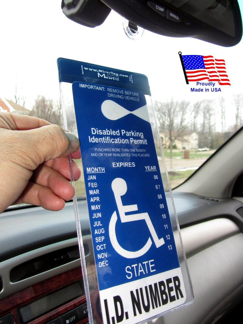 [Australia - AusPower] - Handicap Parking Placard Holder - Mirortag Silver by JL Safety, Magnetically Display & Put Away your Disabled Permit Tag with Eyes Closed. Made in USA 