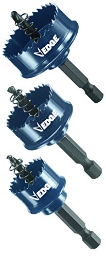 Bosch HTWS 3-piece thin-wall hole saw set in blue with assorted sizes