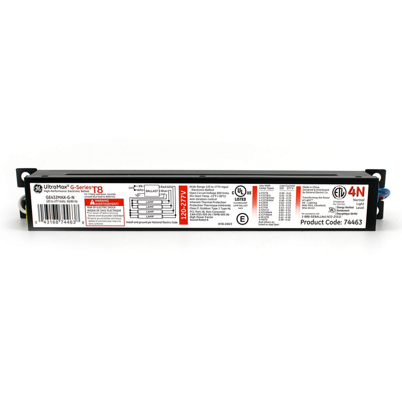 [Australia - AusPower] - GE Lighting T8 UltraMax Proline Electronic Ballast, Residential/Commercial Use, 120-277 Volt, Instant Start, High Performance, Compatible with F32T8/WM and F17T8 Normal Ballast Factor For (4) 32-Inch T8 