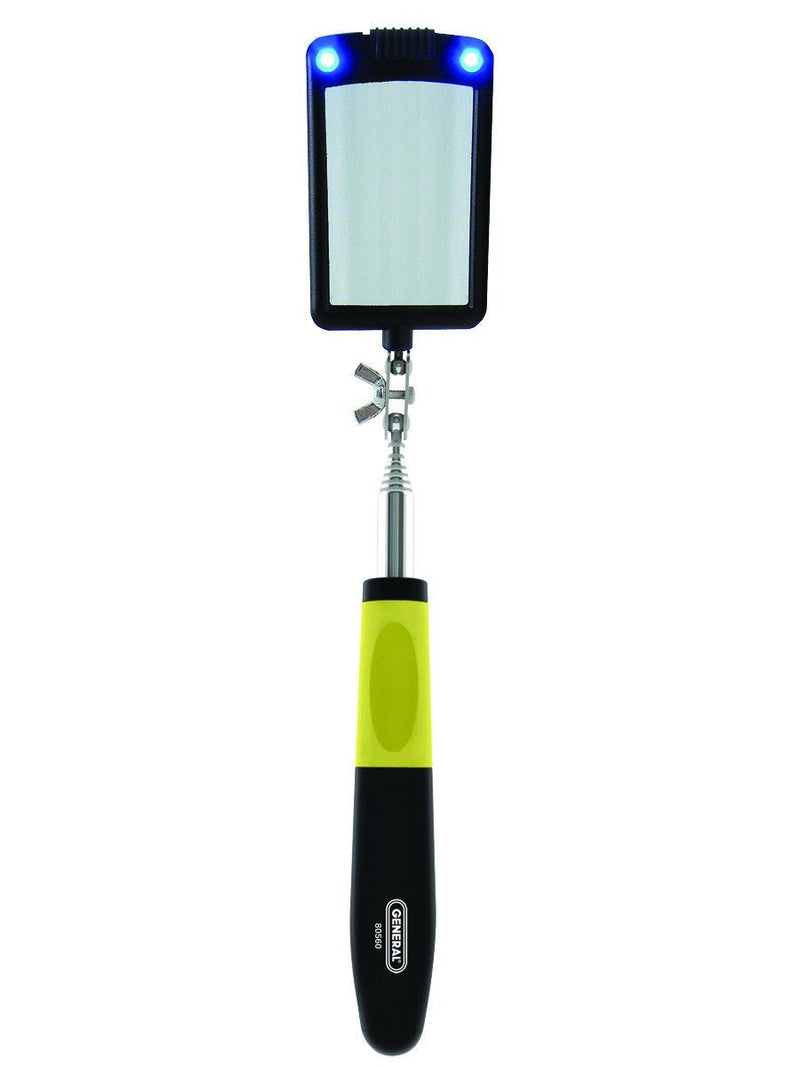 [Australia - AusPower] - General Tools 80560 Telescoping LED Lighted Inspection Mirror, 360 Swivel for Extra Viewing 33 inches Rectangular LED 