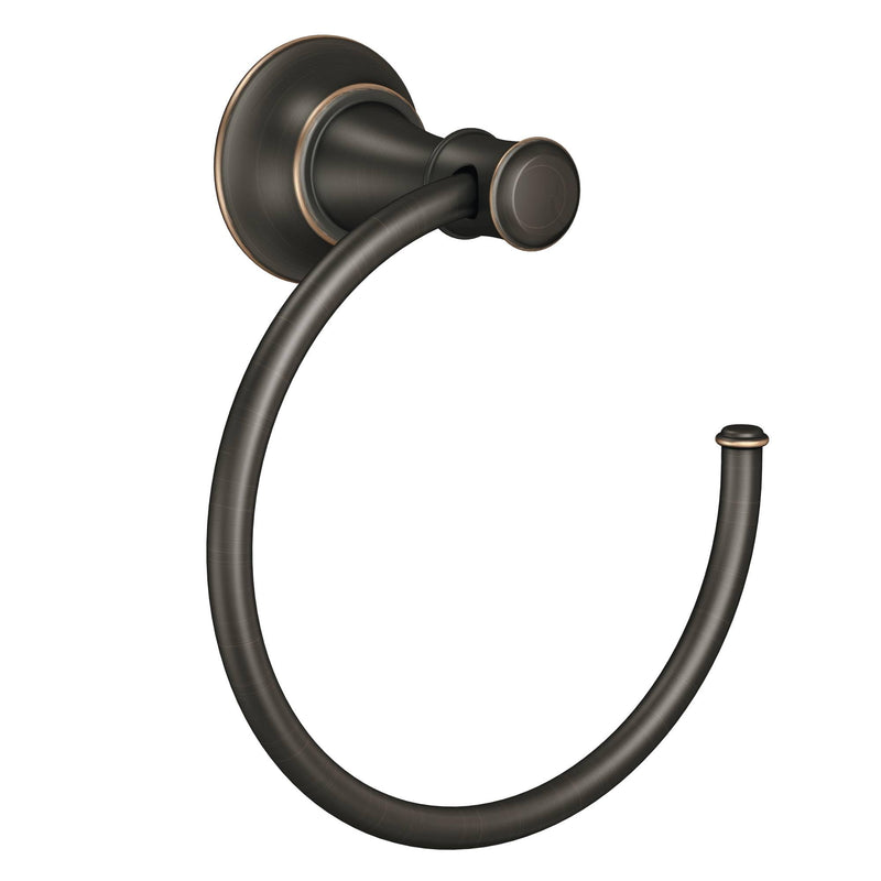 Moen DN7986BRB Ashville Towel Ring, Mediterranean Bronze Small