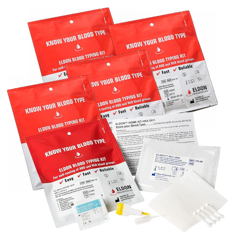 [Australia - AusPower] - EldonCard Blood Typing Test Kit, 5-Pack 