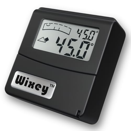 Wixey digital angle gauge with flip-out display and magnetic base for accurate leveling measurements