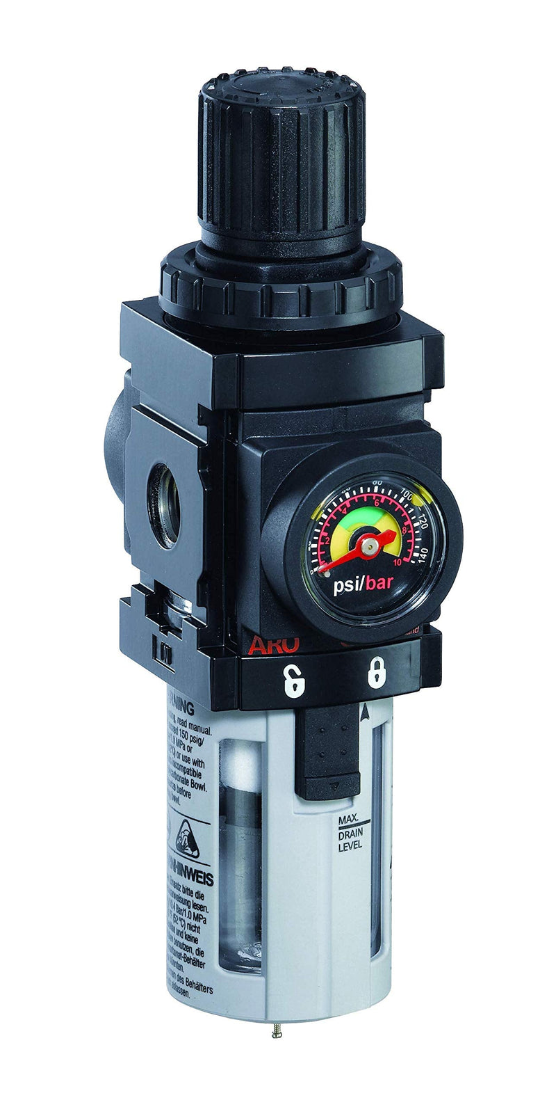 [Australia - AusPower] - ARO P39124-600-VS Air Filter-Regulator Piggyback, 1/4" NPT - 150 psi Max Inlet 