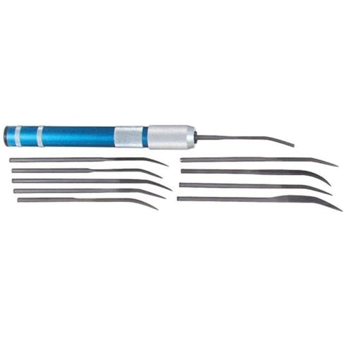 Micro-Mark EUROTOOL double-ended wax rifflers with handles, 10-piece hand file set