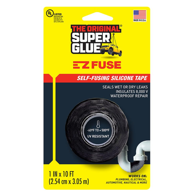 Super Glue The Original 15408 E-Z Fuse Tape, black, 1 inches width x 10 feet length 1 Count (Pack of 1)