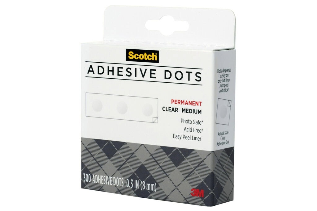 Scotch Adhesive Dots, Medium, 300 Dots/Pack, Easy Dispensing, Permanent, Photo-Safe (010-300M) 300 Count (Pack of 1)