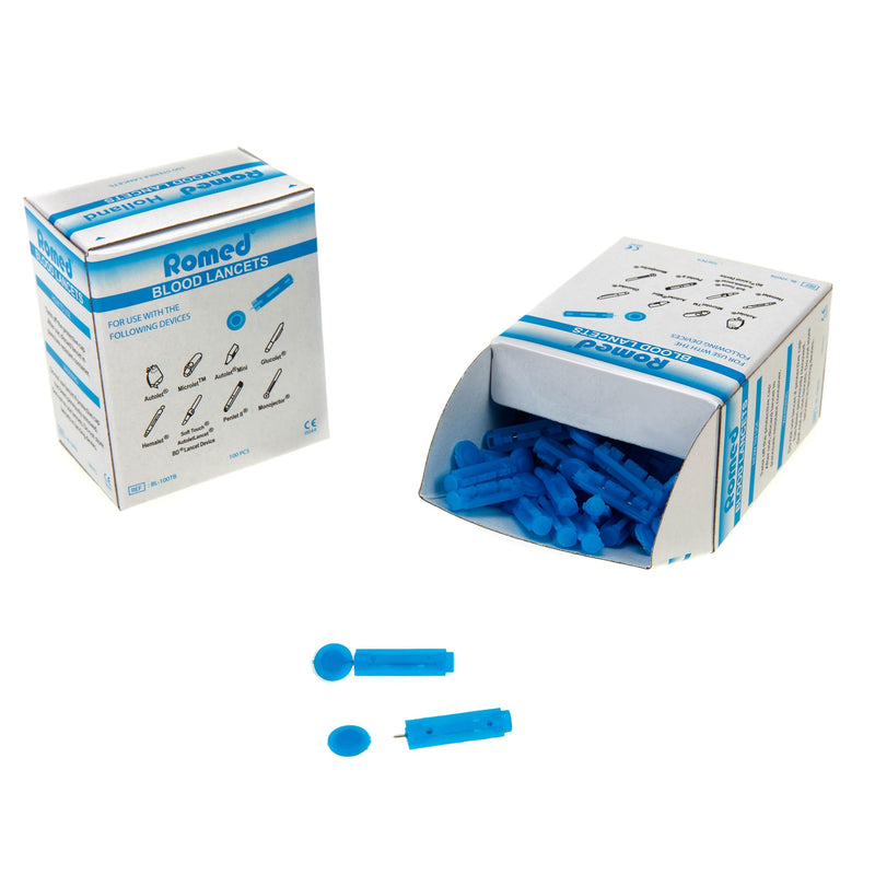 Blood Lancets Blue Tri-bevel Lancing Machine - 1000 blue lancets, <em>not present</em>