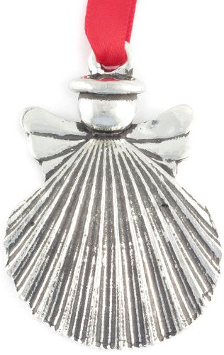 Basic Spirit Shell Angel Global Giving 2-1/2-Inch Pewter Ornament