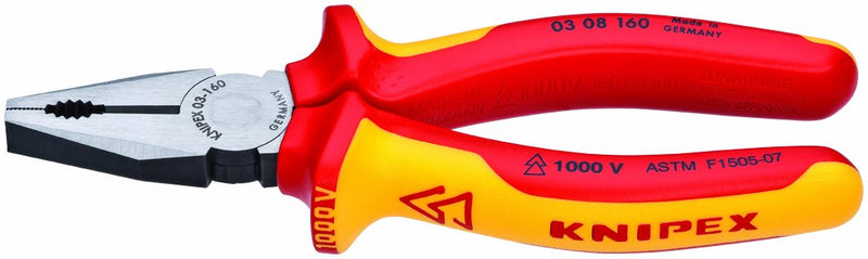 KNIPEX Tools Knipex 03 08 160 SBA Combination Pliers 1000V Insulated