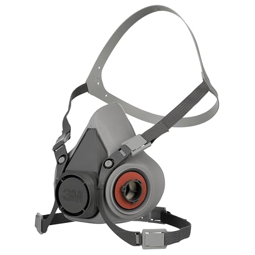 3M Half Mask Reusable 6200 6300 Half Mask Respirator Dust & Gas Mask, m, grey
