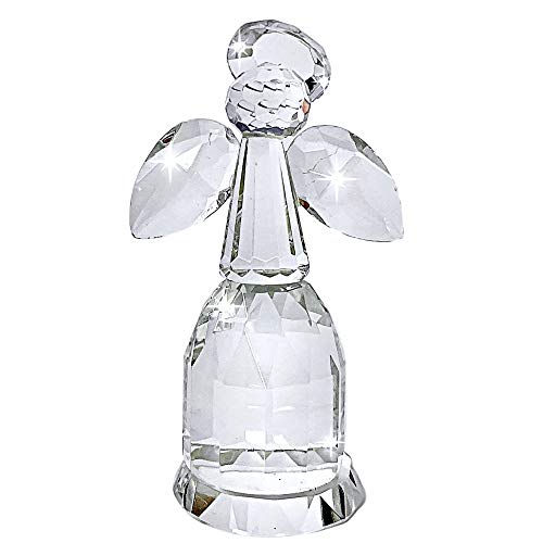 BANBERRY DESIGNS Crystal Guardian Angel Figurine, 3 Inch Glass Angel Statue with Clear Wings, Small Angel Home Décor, Memorial Sympathy Keepsake Gift, Spiritual Gift for Women, Mom