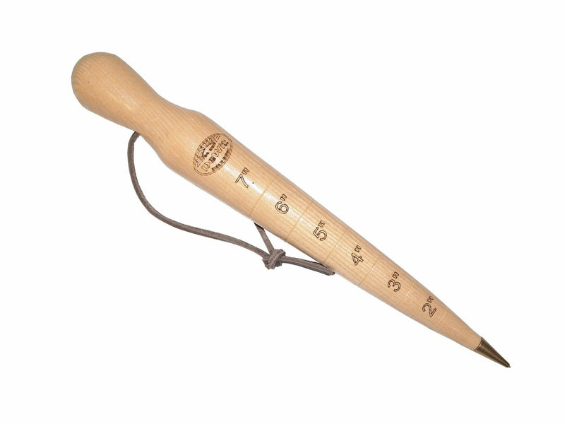 DeWit Wooden Dibber with Depth Measurements and Brass Tip, Simple Garden Tool Hand Dibber to Efficiently Plant Seeds, Bulbs, and Seedlings (12”)