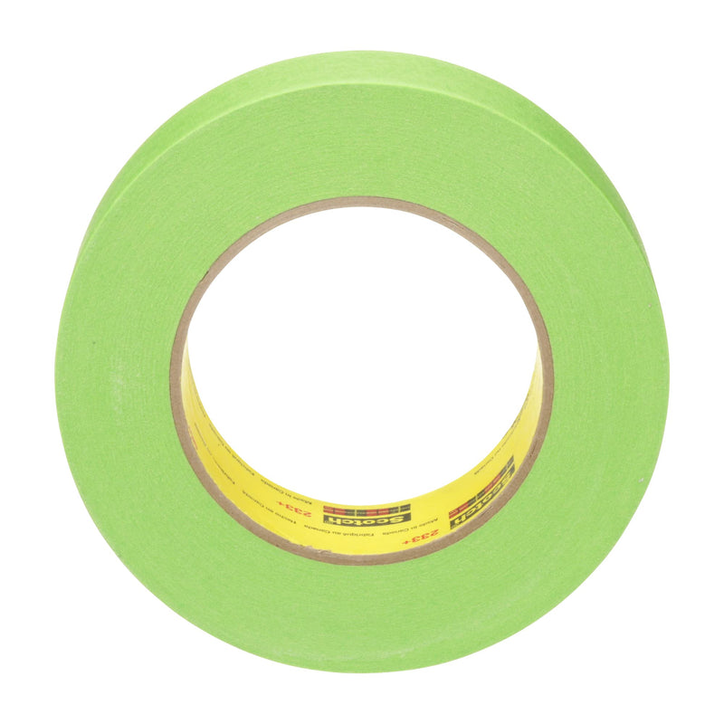 3M Scotch Performance Masking Tape 233+, 46338, 36 mm x 55 mm, 1 Roll, Flexible, Moisture Resistant, Green, Solvent Based, Automotive Masking Tape 36 mm x 55 m (Pack of 1) Scotch 233+ Performance Masking Tape retail packaging