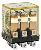 IDEC RH3B-ULAC24V 24 VAC Coil, 3 Poles 3PDT, 50/60 HZ, Blade Terminal, Compact Power Relay, Industrial 10 AMP GP Relay, RH Series, with LED Indicator