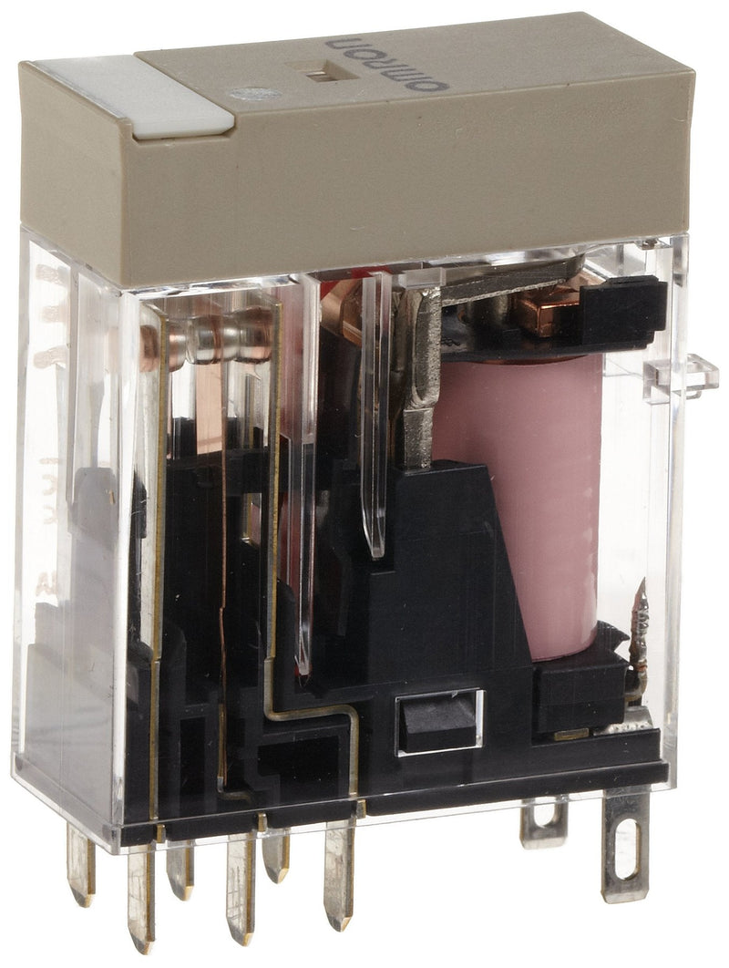 Omron G2R-2-S AC120(S) General Purpose Relay, Plug-In Terminals, Double Pole Double Throw Contacts, 8.6 mA at 50 Hz and 7.5 mA at 60 Hz Rated Load Current, 120 VAC Rated Load Voltage