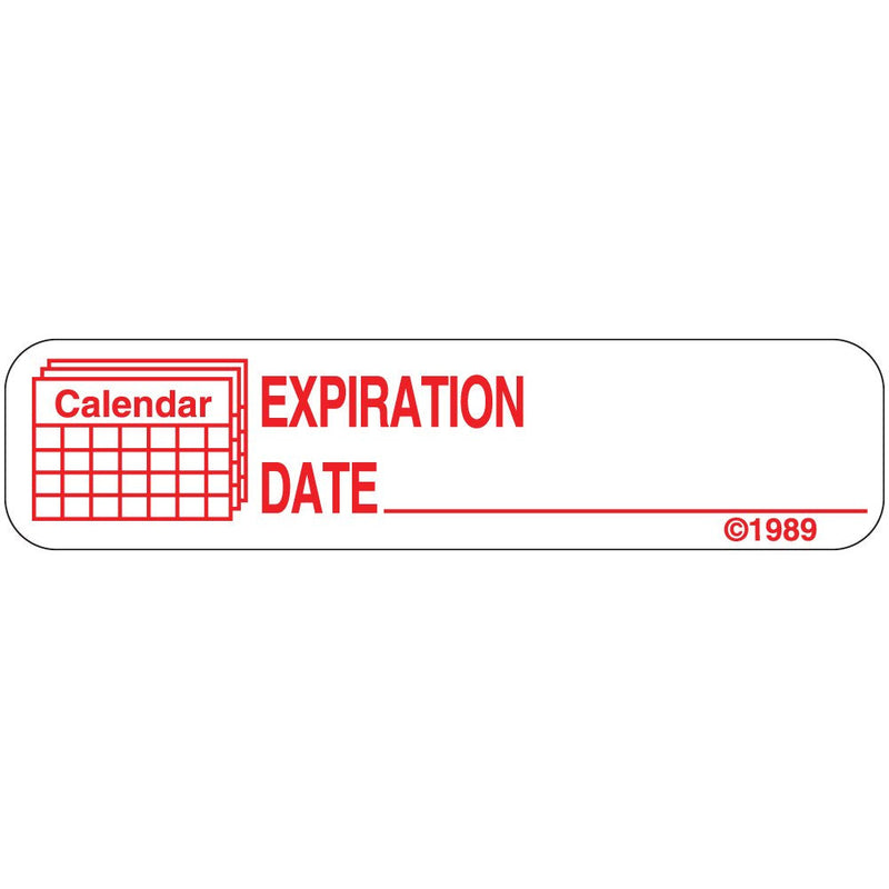 [Australia - AusPower] - 1-591 "Expiration Date_" Permanent Paper Label, 1 9/16" x 3/8", White, Pack of 1000 