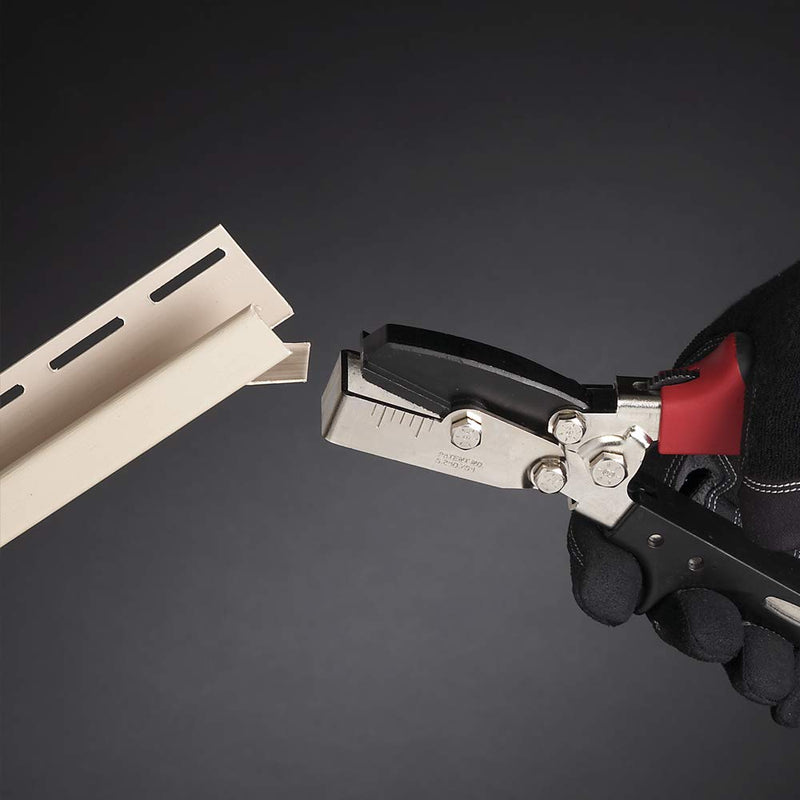 Malco REDLINE ¾” J Channel Cutters – 1” knockout – for drain tabs, downstream notch cutouts and miter trim cuts JCC75R - Ergonomic Handle 3/4 In.