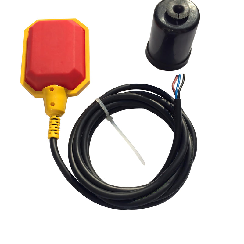 Float Switch for Sump Pump - 10-Foot Water Level Sensor with Honeywell Microswitch and Adjustable Tether Length for Ground Water Bilge Pump and Water Tank – Non-Corrosive PP Casing, Rated to 13 Amps Wire lead, pump to empty or full