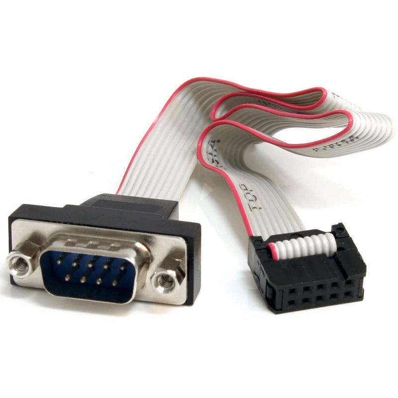 [Australia - AusPower] - StarTech.com 16in 9 Pin Serial Male to 10 Pin Motherboard Header Panel Mount Cable - motherboard to RS232 (PNL9M16),Gray 