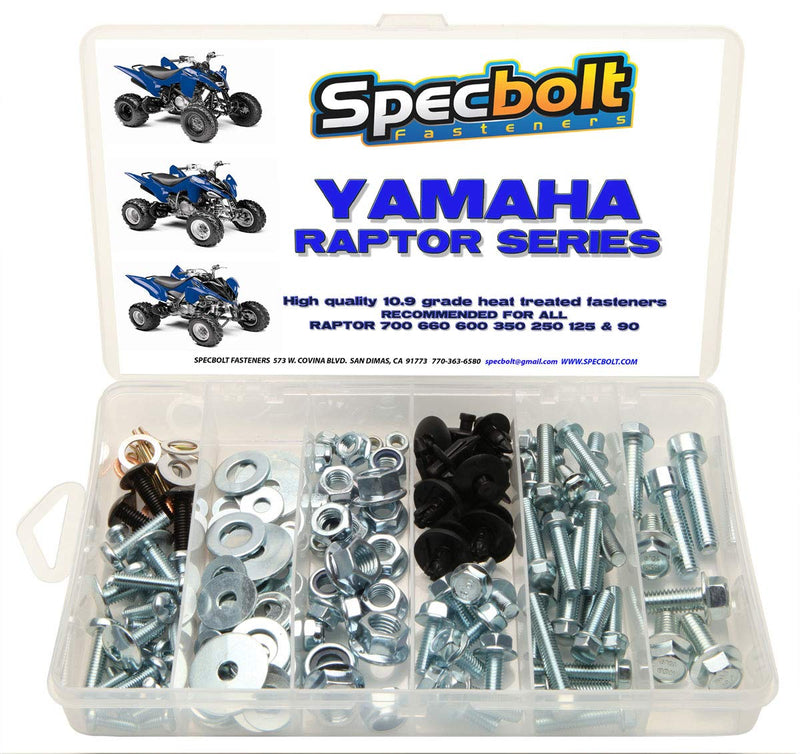 120pc Specbolt Raptor Bolt Kit. fits: Yamaha 600 660 700 ATV for Maintenance & Restoration OEM Spec Fasteners Quad Also Good for 80 90 125 250 350