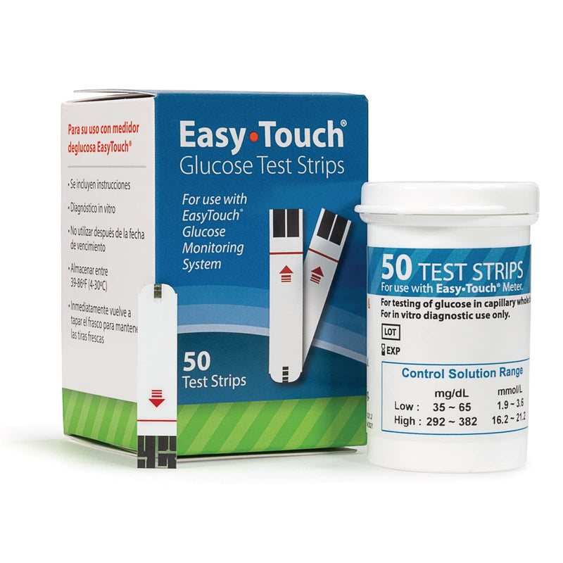 Easy Touch Glucose Test Strips (50ct) | Compatible with EasyTouch Glucose Monitoring System 50 Count (Pack of 1)