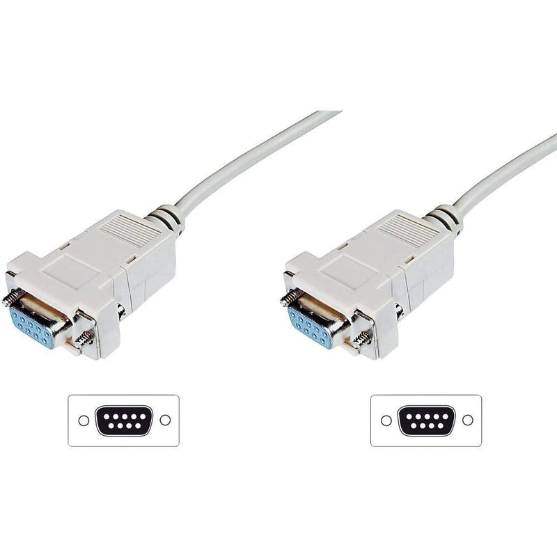Digitus 1.80m D-Sub9 Female - D-Sub9 Female Zero Modem Connection Cable - Beige 1,8 m