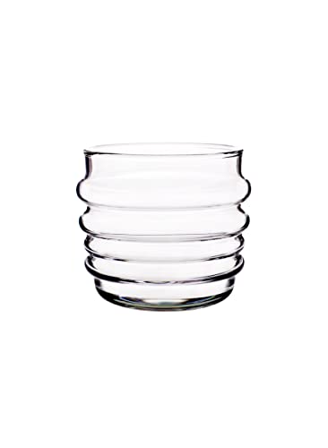 MARIMEKKO Sukat Makkaralla Glass Tumblers — Refine Your Kitchen Décor with Our Iconic Clear Glassware — Stylish & Mouth-Blown Drinking Glasses Set of 2 (7 oz) Tumblers (2-Piece)