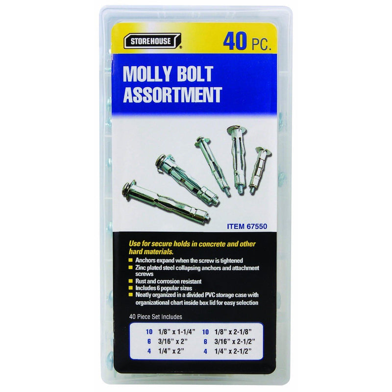 [Australia - AusPower] - Storehouse 67550 40 Piece Molly Bolt Assortment, White 