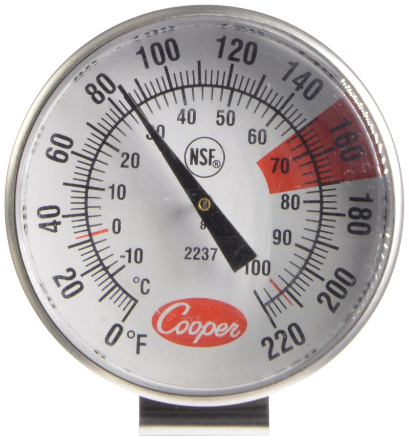[Australia - AusPower] - COOPER - 123186 Cooper-Atkins 2237-04-8 Stainless Steel Bi-Metal Espresso Milk Frothing Thermometer, -10 to 104°C 