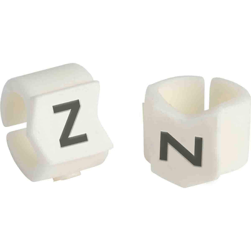 SCN23-Z Black on White, Wire Marker Clip Sleeves (50 Clips)