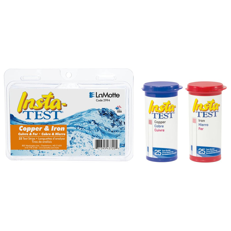 [Australia - AusPower] - LaMotte 2994 Insta-Test Iron and Copper Multi-Factor Test Strip Kit, 0-5ppm Iron Range, 0-3ppm Copper Range, 25 Count Tubes 