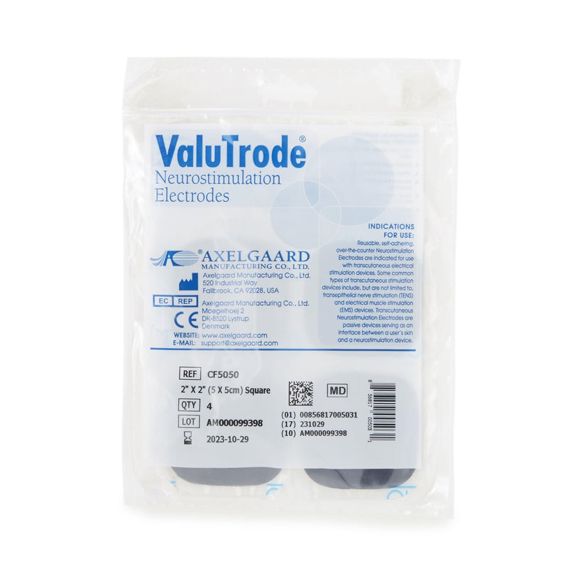 [Australia - AusPower] - Valutrode # CF5050 2" x 2" Square Fabric Top Electrodes 4 per Pack - 10 Packs 