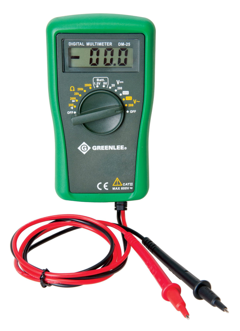 [Australia - AusPower] - Greenlee DM-25 CATIII 600V Manual Ranging Digital Multimeter 